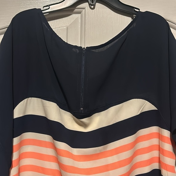 Soprano Blue and Orange Sleeveless Midi Dress - Picture 6 of 8